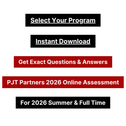 2026 PJT Partners Online Assessment Exact Questions & Answers