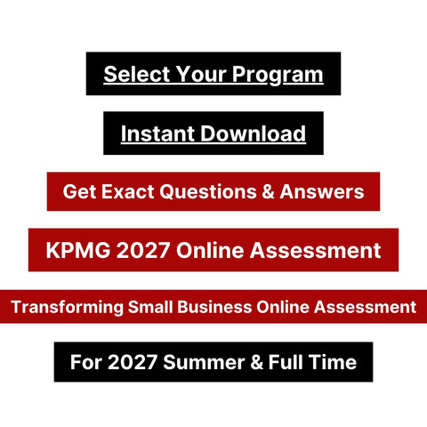 2027 KPMG Online Assessment and Video Interview Tutorials