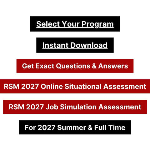 2027 RSM Online Situational Assessment and Job Simulation Assessment Tutorials