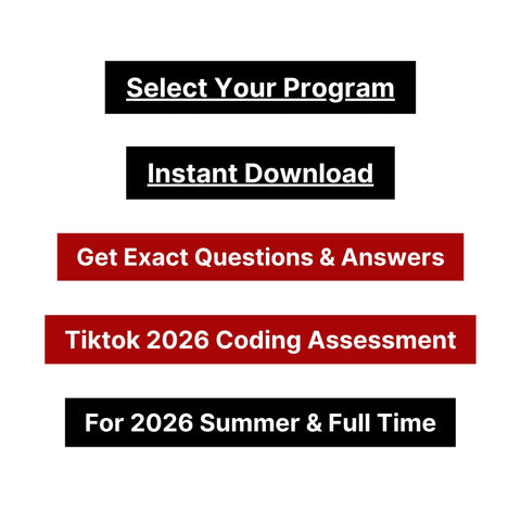 2026 TikTok Online Hackerrank Coding Assessment Tutorials