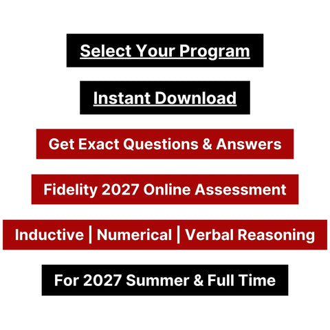 2027 Fidelity International Online Assessment Tutorials