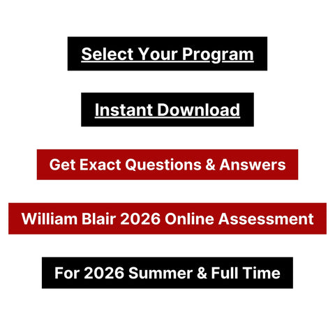 2026 William Blair Online Pre-recruiting Assessments Questions & Answers