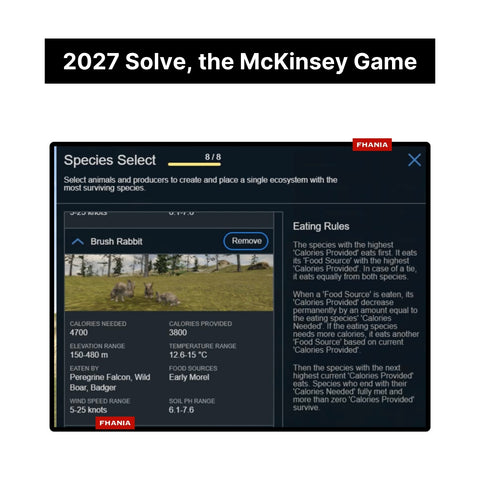 2027 McKinsey Solve Game, RedRock, Sea Wolf, Sustainable Futures Lab, Case Interview Interactive Simulations