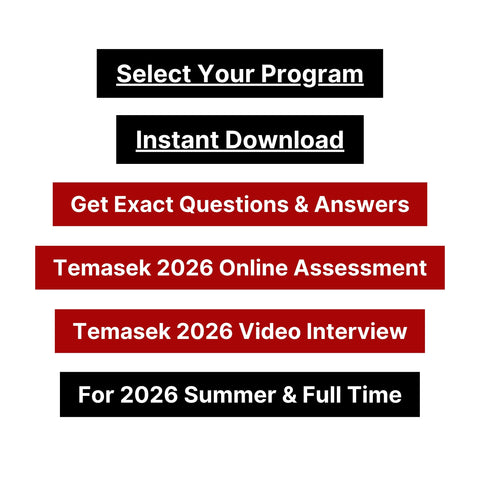 2026 Temasek Online Assessment & Video Interview Answers