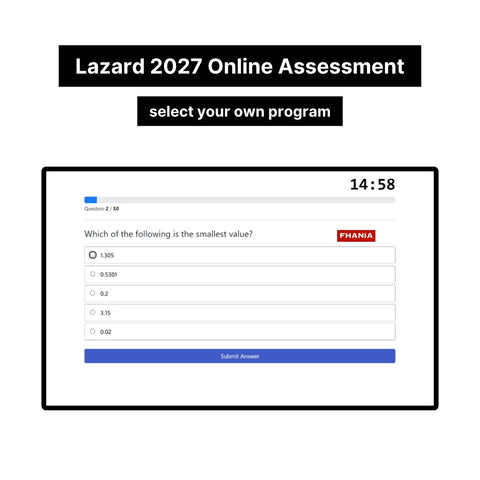 2027 Lazard Online Assessment Video Interview Exact Questions and Answers