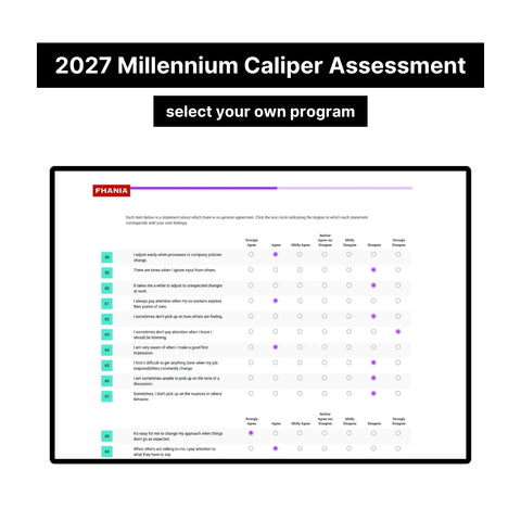 2027 Millennium Caliper Assessment and Quantitative Assessment Exact Questions and Answers
