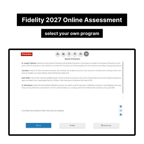 2027 Fidelity International Online Assessment Tutorials