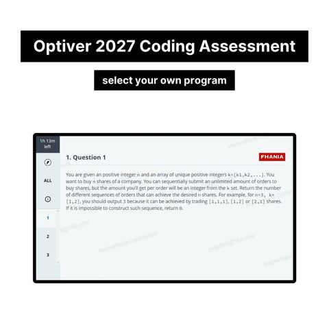 2027 Optiver Online Assessment Exact Questions & Answers