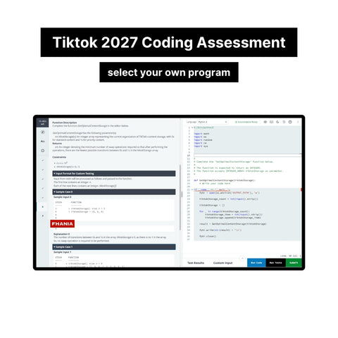2027 TikTok Online Hackerrank Coding Assessment Tutorials