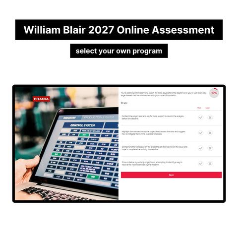 2027 William Blair Online Pre-recruiting Assessments Questions & Answers