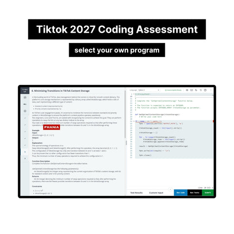 2027 TikTok Online Hackerrank Coding Assessment Tutorials