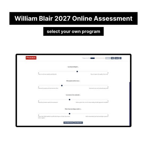 2027 William Blair Online Pre-recruiting Assessments Questions & Answers