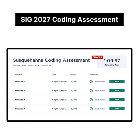 2027 SIG Susquehanna Online Problem Solving | Coding Assessment Tutorials