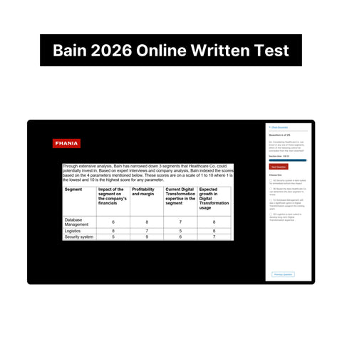 2026 Bain Online Assessment and Written Case Exact Questions and Answers