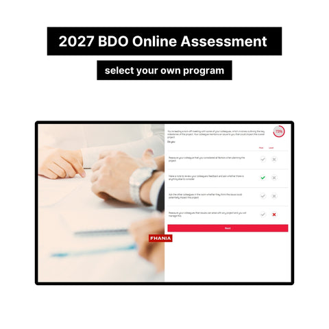 2027 BDO Interactive Assessment Online Assessment Exact Questions and Answers