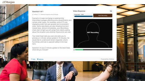 J.P. Morgan 2027 Commercial and Investment Bank Markets Summer Analyst Program Research Hong Kong HireVue Video Interview Exchange Outage Desk Head Update