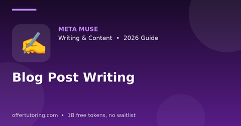 Blog Post Writing illustration – Meta Muse Writing & Content guide 2026