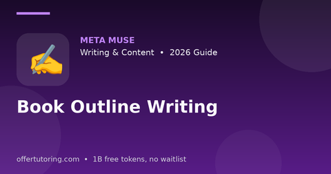 Book Outline Writing illustration – Meta Muse Writing & Content guide 2026