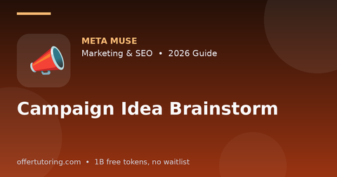 Campaign Idea Brainstorm illustration – Meta Muse Marketing & SEO guide 2026