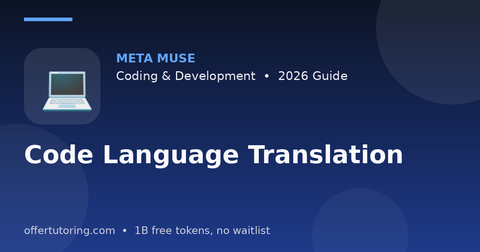 Code Language Translation illustration – Meta Muse Coding & Development guide 2026
