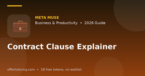 Contract Clause Explainer illustration – Meta Muse Business & Productivity guide 2026