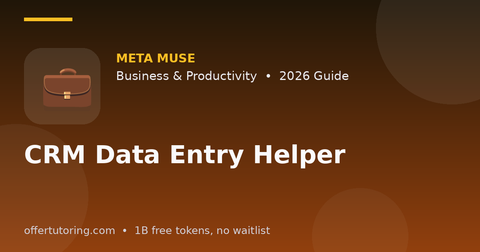 CRM Data Entry Helper illustration – Meta Muse Business & Productivity guide 2026