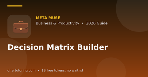 Decision Matrix Builder illustration – Meta Muse Business & Productivity guide 2026
