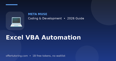 Excel VBA Automation illustration – Meta Muse Coding & Development guide 2026