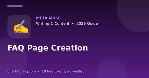 FAQ Page Creation illustration – Meta Muse Writing & Content guide 2026