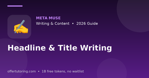 Headline & Title Writing illustration – Meta Muse Writing & Content guide 2026