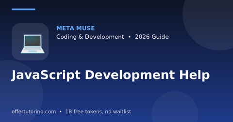 JavaScript Development Help illustration – Meta Muse Coding & Development guide 2026