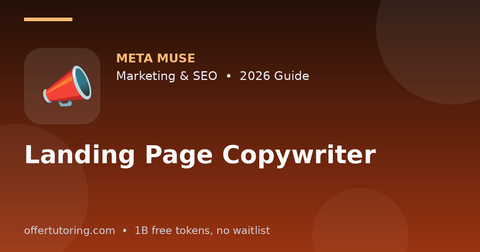 Landing Page Copywriter illustration – Meta Muse Marketing & SEO guide 2026