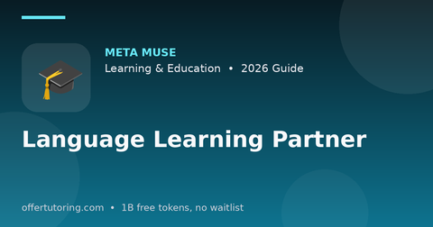 Language Learning Partner illustration – Meta Muse Learning & Education guide 2026