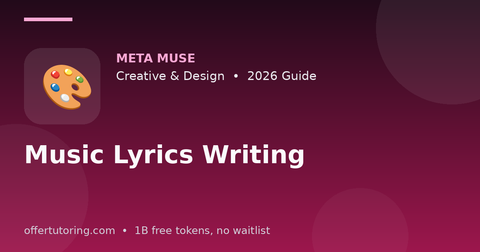 Music Lyrics Writing illustration – Meta Muse Creative & Design guide 2026