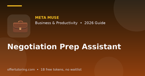 Negotiation Prep Assistant illustration – Meta Muse Business & Productivity guide 2026