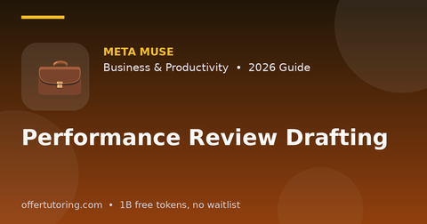 Performance Review Drafting illustration – Meta Muse Business & Productivity guide 2026
