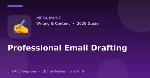 Professional Email Drafting illustration – Meta Muse Writing & Content guide 2026