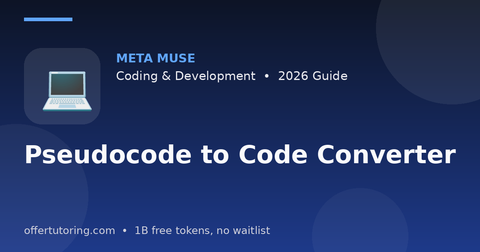 Pseudocode to Code Converter illustration – Meta Muse Coding & Development guide 2026