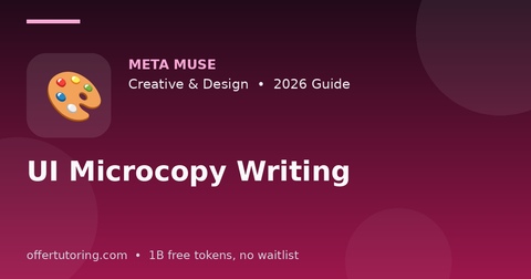UI Microcopy Writing illustration – Meta Muse Creative & Design guide 2026