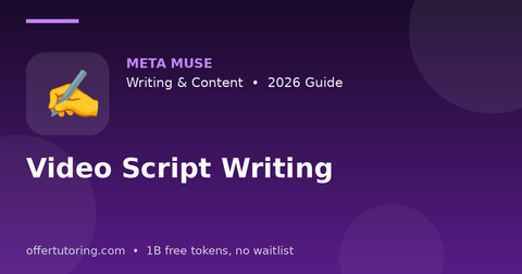Video Script Writing illustration – Meta Muse Writing & Content guide 2026