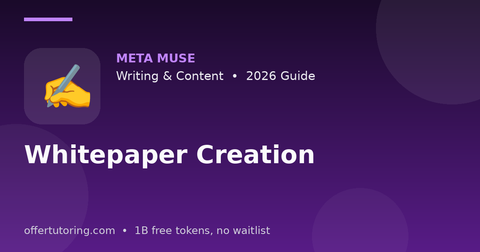 Whitepaper Creation illustration – Meta Muse Writing & Content guide 2026