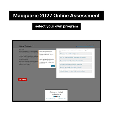2027 Macquarie Online Psychometric Assessment Tutorials