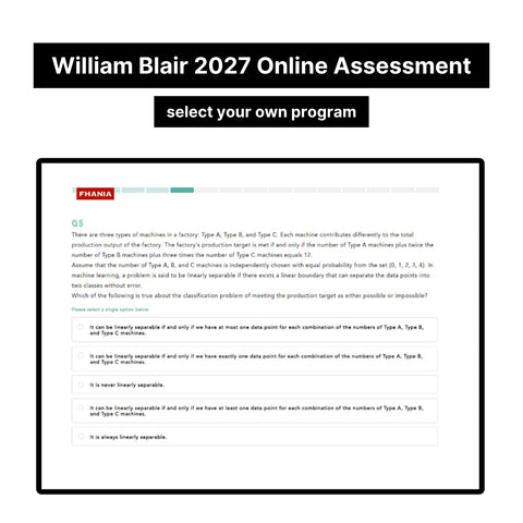 2027 William Blair Online Pre-recruiting Assessments Questions & Answers