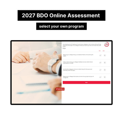 2027 BDO Interactive Assessment Online Assessment Exact Questions and Answers