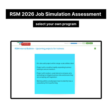 2026 RSM Online Situational Assessment and Job Simulation Assessment Tutorials