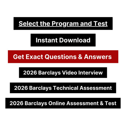 2026 Barclays Experience Platform Online Assessment & Video Interview Answers