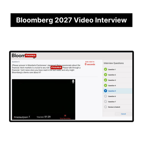 2027 Bloomberg Plum Online Assessment & Video Interview Tutorials