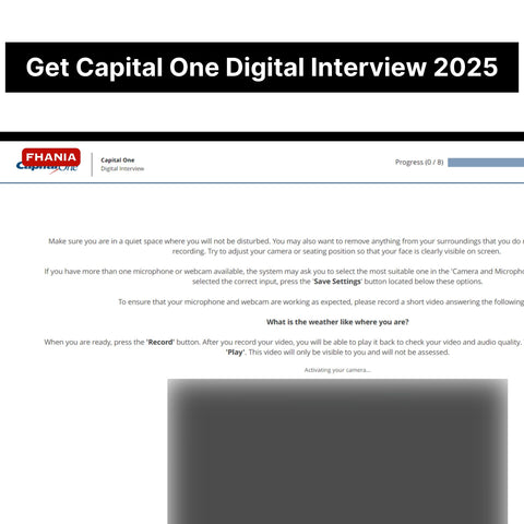 2025 Capital One Virtual Job Tryout Online Test and Digital Interview Tutorials