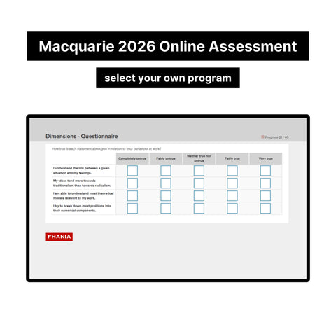 2026 Macquarie Online Psychometric Assessment Tutorials