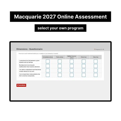 2027 Macquarie Online Psychometric Assessment Tutorials